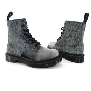 Velvet Paisley Print Dr. Martens